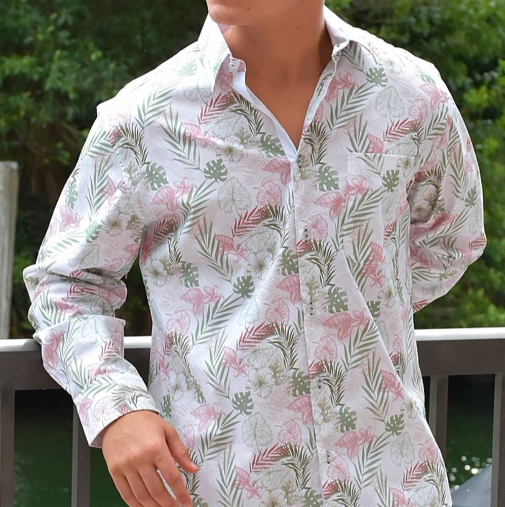 Ivory and Sage Button Down Shirt
